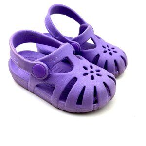 Baby Sandals Shoes Size 3/4 Girls Purple Glitter Summer Children Kids Footwear